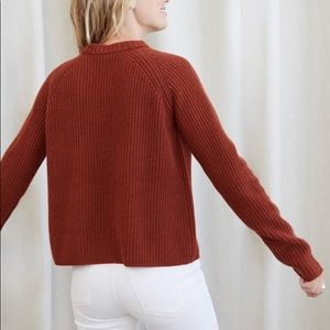 Jenni Kayne Cashmere Fisherman Sweater Rust